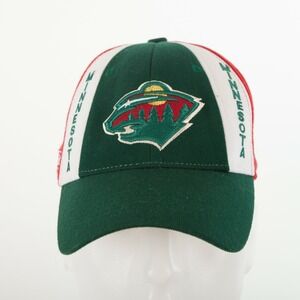 CCM Minnesota Wild Hat Mens OSFA Green Red NHL Center Ice One Fit Stretch Cap